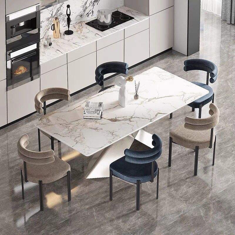 Italiano moderno sillas de comedor designers nórdico curvo preto boucle tecido cadeira de jantar cadeira de jantar em casa