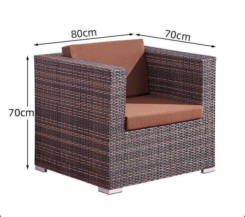 Conjunto moderno de mesa e cadeiras para jardim, almofadas à prova d'água, sofá, móveis para áreas externas, conjuntos de sofás de rattan pe