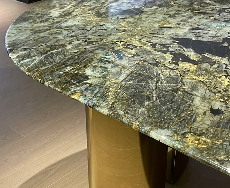 Atacado moda criativa perna de aço inoxidável mesa de jantar móveis de sala de jantar mesa de jantar de mármore mesas pedra de jade