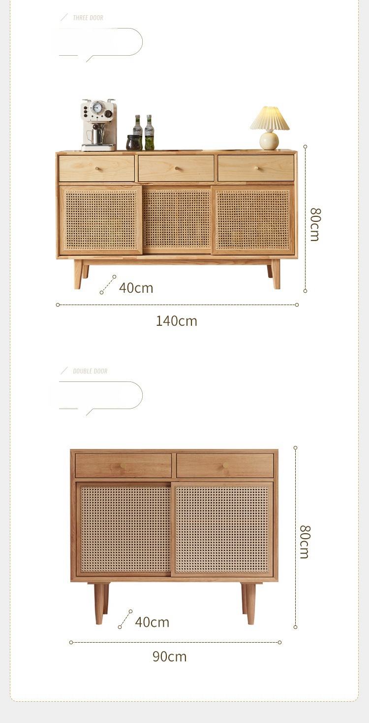 Atacado multifuncional moderno rattan sala de estar móveis de madeira tv corredor console gabinete mesa cinza madeira rattan armário lateral